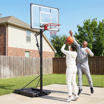 Portable Basketball Hoop, Adjustable 5.6-10 Ft, 43 In Backboard