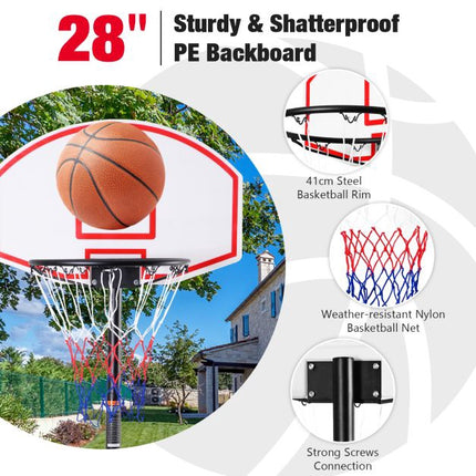 Tragbarer Basketballkorb, Höhenverstellbar, 71 cm Backboard