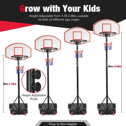 Tragbarer Basketballkorb, Höhenverstellbar, 71 cm Backboard