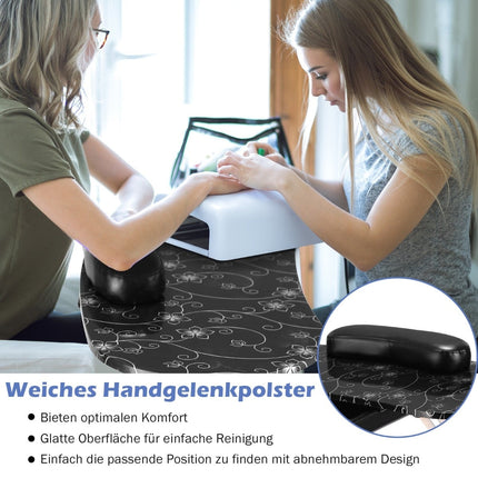 Tragbarer schwarzer Manikürtisch mit Schublade und Rollen
