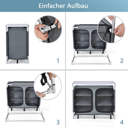 Portable Camping Kitchen Cabinet with 6 Shelves & Carry Bag