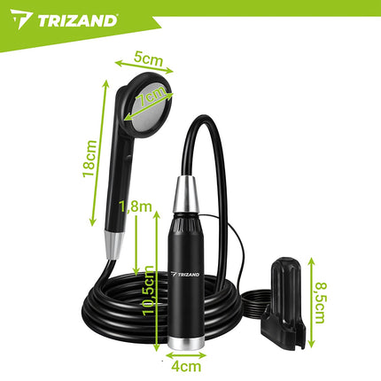 Tragbare Campingdusche, 2200mAh Akku, USB-Aufladung