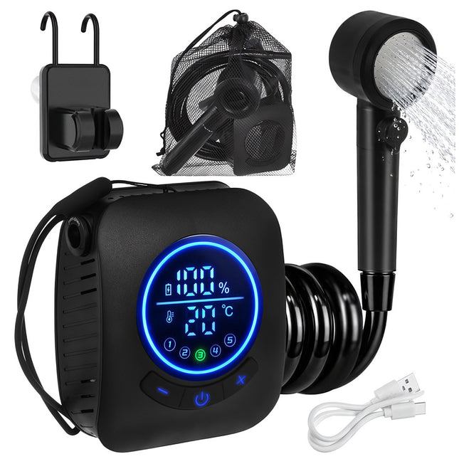 Tragbare Campingdusche, 8000mAh Akku, IPX8 wasserdicht