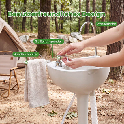 Portable Camping Sink with 4.5 Gal Tank & Foot Pump