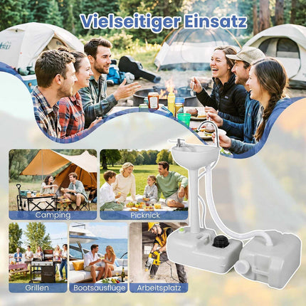 Portable Camping Sink with 4.5 Gal Tank & Wheels