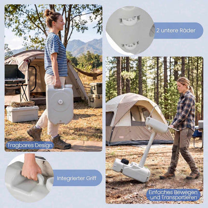 Portable Camping Sink with 4.5 Gal Tank & Wheels