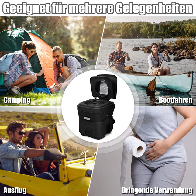 Tragbare Campingtoilette mit abnehmbaren 20L & 12L Tanks