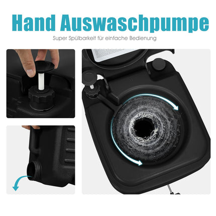 Tragbare Campingtoilette mit abnehmbaren 20L & 12L Tanks