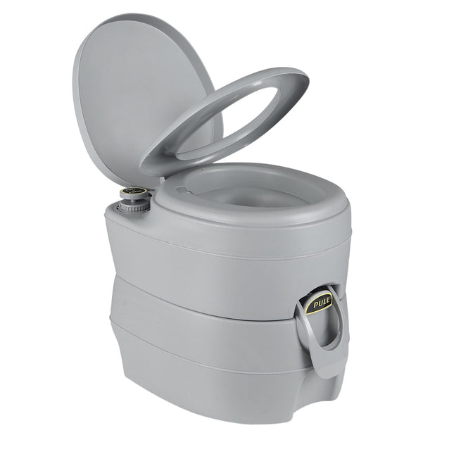 Portable Camping Toilet with 20L Waste Tank, Grey