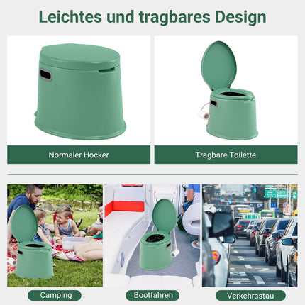 Portable Camping Toilet with Removable Bucket, 200kg Capacity