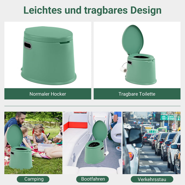 Portable Camping Toilet with Removable Bucket, 200kg Capacity
