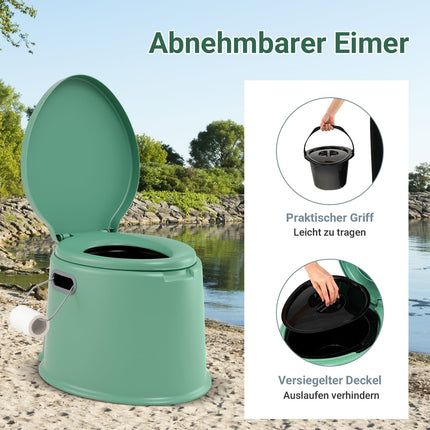 Portable Camping Toilet with Removable Bucket, 200kg Capacity