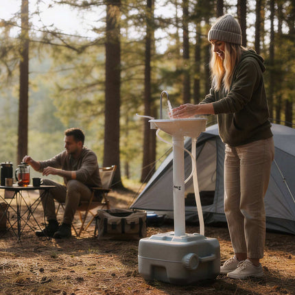 Portable Camping Washbasin, 20L Tank, USB Pump