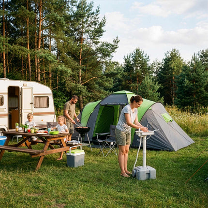 Portable Camping Washbasin, 20L Tank, USB Pump
