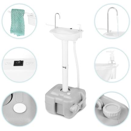 Portable Camping Washbasin, 20L Tank, USB Pump