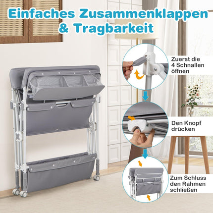 Portable Changing Table with Adjustable Height and Wheels