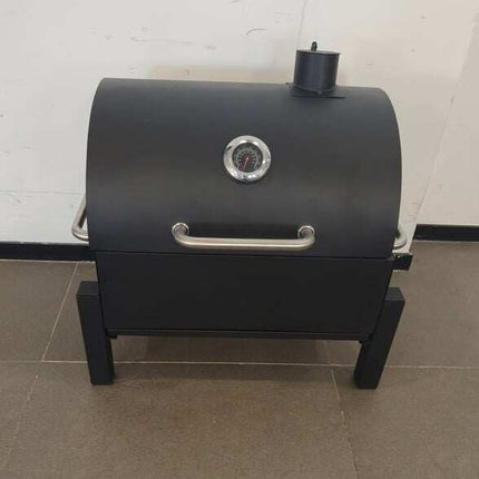 Portable Charcoal Grill with Thermometer – Black