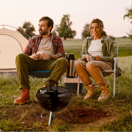 Tragbarer Holzkohle-Kugelgrill, 37 cm – Ideal fürs Camping