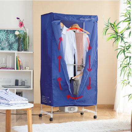 Tragbarer elektrischer Trockner mit 2 Ebenen Dupledry Blau InnovaGoods 1200 W