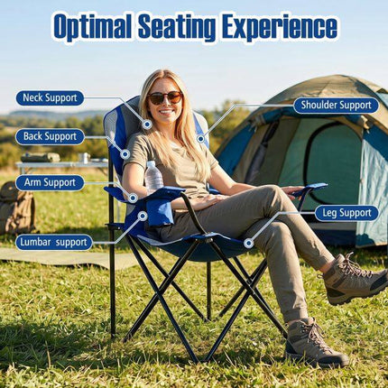 Portable Folding Camping Chair with Cup Holder, Blue