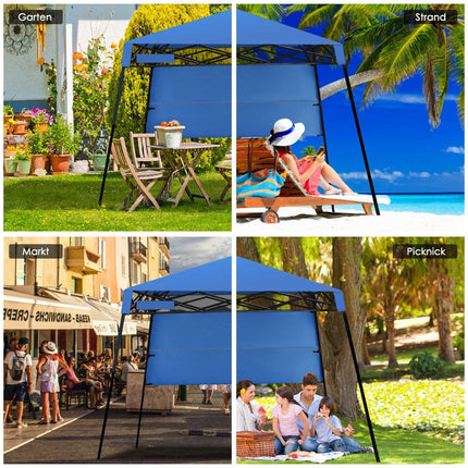 Portable Garden Pavilion Tent with Bag, 181x181x210cm, Blue