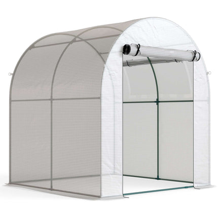 Portable Greenhouse with Steel Frame, Plastic Cover, 6x6 ft