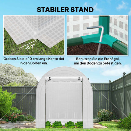 Portable Greenhouse with Steel Frame, Plastic Cover, 6x6 ft