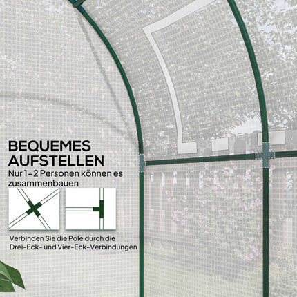 Portable Greenhouse with Steel Frame, Plastic Cover, 6x6 ft