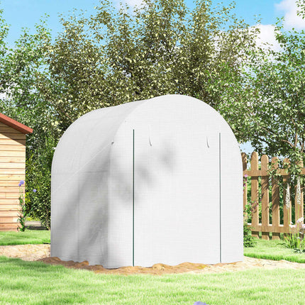 Portable Greenhouse with Steel Frame, Plastic Cover, 6x6 ft