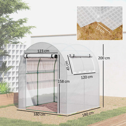 Portable Greenhouse with Steel Frame, Plastic Cover, 6x6 ft
