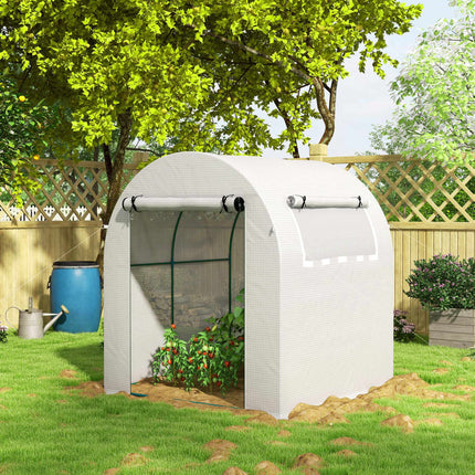 Portable Greenhouse with Steel Frame, Plastic Cover, 6x6 ft