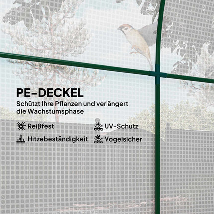 Portable Greenhouse with Steel Frame, Plastic Cover, 6x6 ft