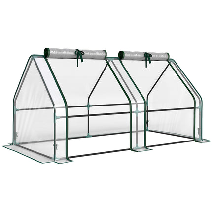 Portable Greenhouse with Zipper Doors, 180x90x90 cm, PVC Cover