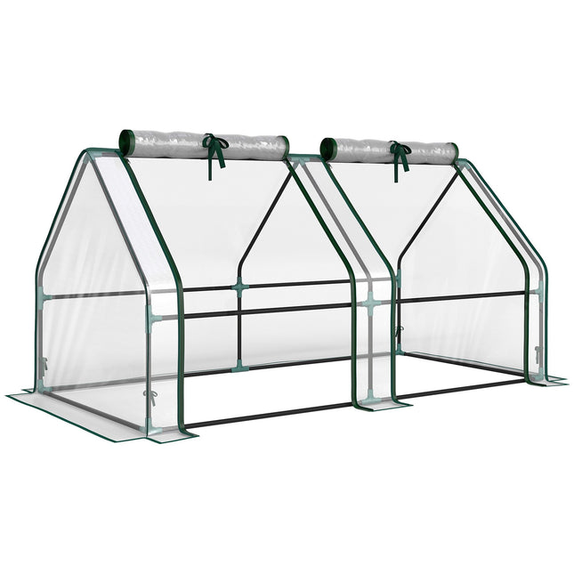 Tragbares Gewächshaus mit Reißverschlusstüren, 180x90x90 cm, PVC-Abdeckung