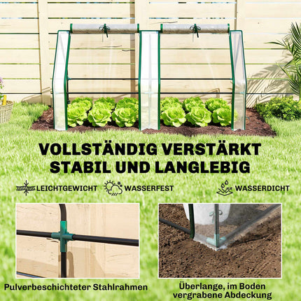 Portable Greenhouse with Zipper Doors, 180x90x90 cm, PVC Cover