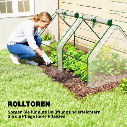 Portable Greenhouse with Zipper Doors, 180x90x90 cm, PVC Cover