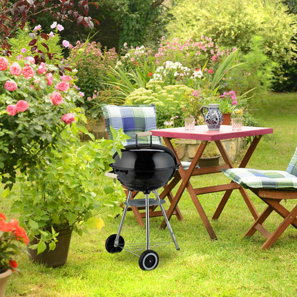 Tragbarer Kugelgrill mit Ascheauffangbehälter & Rollen