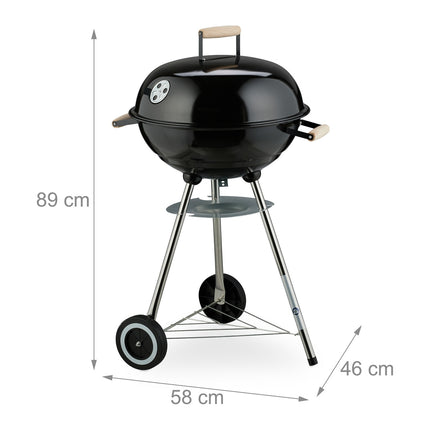 Tragbarer Kugelgrill mit Ascheauffangbehälter & Rollen