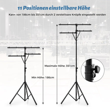Portable Lighting Stand, Adjustable Height, Holds 8 Lights