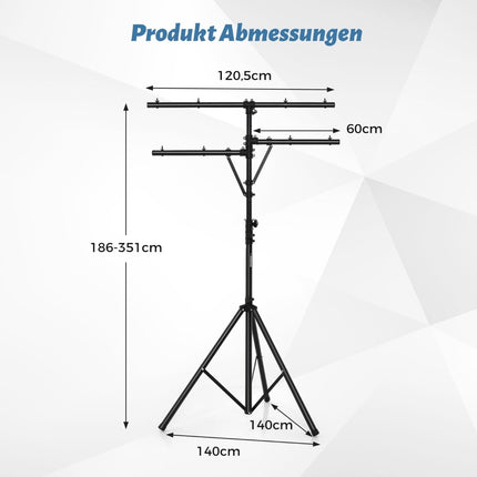 Portable Lighting Stand, Adjustable Height, Holds 8 Lights