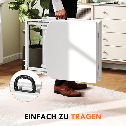 Tragbare Massageliege, verstellbare Rücken- und Beinlehne, weiß