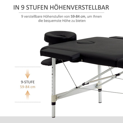 Tragbare Massageliege mit Tragetasche, Höhenverstellbar