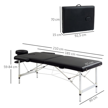 Tragbare Massageliege mit Tragetasche, Höhenverstellbar