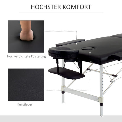 Tragbare Massageliege mit Tragetasche, Höhenverstellbar
