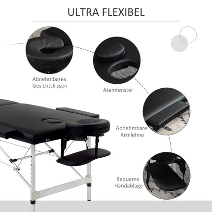 Tragbare Massageliege mit Tragetasche, Höhenverstellbar