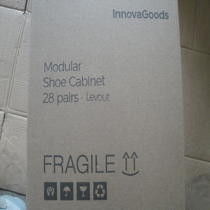 Tragbarer modularer Schuhschrank InnovaGoods Weiß - 28 Paar