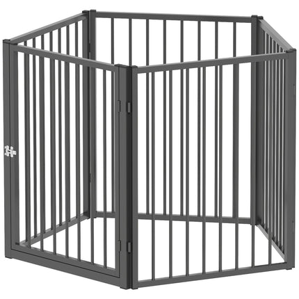Přenosná ohrádka pro mazlíčky, 5 panelů, černý ocelový plot
