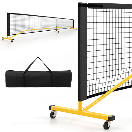 Tragbares Pickleball-Netz mit Rollen, 6,7 m, Metallrahmen