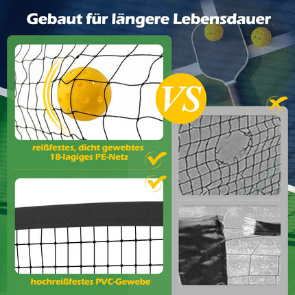 Tragbares Pickleball-Netz mit Rollen, 6,7 m, Metallrahmen