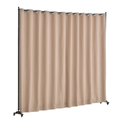 Portable Room Divider Privacy Screen with Wheels, Brown